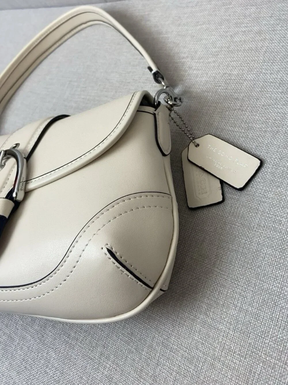 COACH The Soho Flap Off White Smooth Leather Shoulder Bag - Picture 6 of 9